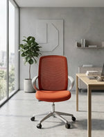 საოფისე სავარძელი Lvban სტაფილოსფერი პლასტმასის თეთრი ჩარჩო მაღალი საზურგე ბადით WY-33