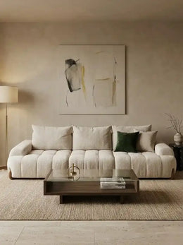 Диван для гостиной Kimhome, бежевая ткань, 320*128*90см LS-B2030