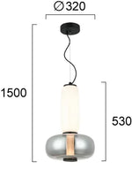 ჭაღი Viokef AVERY LED 18ვატი 3000K SMOKE WHITE-BLACK 32*150სმ 4302500 — 4302500 ტექნიკური ნახაზი