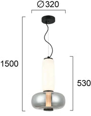 ჭაღი Viokef AVERY LED 18ვატი 3000K SMOKE WHITE-BLACK 32*150სმ 4302500 — 4302500 ტექნიკური ნახაზი