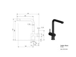 Kitchen mixer Reginox YADKIN black 31 cm R31681