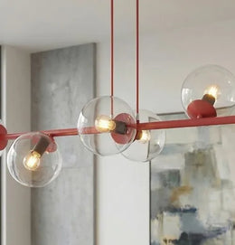 Люстра Emibig MAGNUS LED, 10 Вт, бордовый, прозрачные плафоны, 100*14см, 1645/8