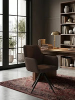 Кухонный стул из коричневой искусственной кожи, металлические ножки 25-2201-BROWN