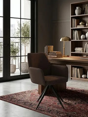 Кухонный стул из коричневой искусственной кожи, металлические ножки 25-2201-BROWN