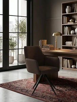 Кухонный стул из коричневой искусственной кожи, металлические ножки 25-2201-BROWN