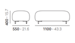მისაღების პუფი Pedrali BUDDY მეტალის ჩარჩო NERO მატერია C110 110*55*40სმ 214/C110_NERO — 214/C110_NERO ტექნიკური ნახაზი