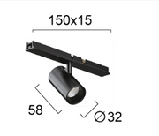 წერტილოვანი განათება Viokef SLIM MAGNETIC შავი 5ვატი მაგნიტური პროფილით 4288800 — 4288800 ტექნიკური ნახაზი