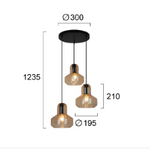 ჭაღი Viokef MANDY LED 40 ვატი ოქროსფერი 123.5 სმ*30სმ 4296000 — 4296000 ტექნიკური ნახაზი