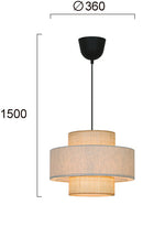 ჭაღი Viokef ANDAMAN LED 40ვატი NATURAL BLACK 36*150მ 4296600 — 4296600 ტექნიკური ნახაზი