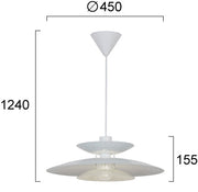 ჭაღი Viokef NINO LED 40ვატი თეთრიK 45*124სმ 4297100 — 4297100 ტექნიკური ნახაზი