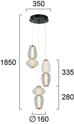 ჭაღი Viokef SHINY 23 ვატი WHITE CLEAR BRONZE BLACK 35*185სმ 4304100 — 4304100 ტექნიკური ნახაზი