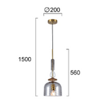 ჭაღი Viokef GLORIAL 40 ვატი ღია ნაცრისფერი 150*20სმ 4312100 — 4312100 ტექნიკური ნახაზი