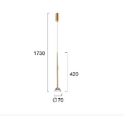 ჭაღი Viokef RINA 8ვატი Clear French Gold 7*173სმ 4325201 — 4325201 ტექნიკური ნახაზი