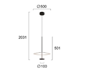 ჭაღი Viokef ROS LED 13 ვატი შავი-თეთრი 203.1*50სმ 4331900 — 4331900 ტექნიკური ნახაზი