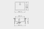 Кухонная мойка Shock BROOKLYN N-100L, композитный кварц, цвет CRL, цельнолитая, EVEREST, 55.6*45.6см BYKN100L026DEUE6101