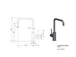 Кухонный смеситель Reginox CRYSTAL Gun Metal 33.6см R30516