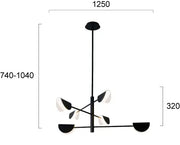 ჭაღი Viokef ADA LED 10ვატი შავი 125*104სმ 4248600 — 4248600 ტექნიკური ნახაზი
