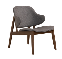 Himlin SELTOS living room chair, Malaysian oak, gray