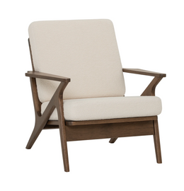 Hinlim ASTON living room armchair, Malaysian oak, oak color, with white seat