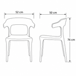 ტექნიკური ნახაზი — pp-740/WHITE — 52 × 50 × 76 სმ