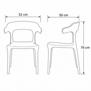 ტექნიკური ნახაზი — pp-740/WHITE — 52 × 50 × 76 სმ