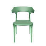 Пластиковый стул Miago, зеленый полипропилен, с закругленной спинкой pp-740/GREEN