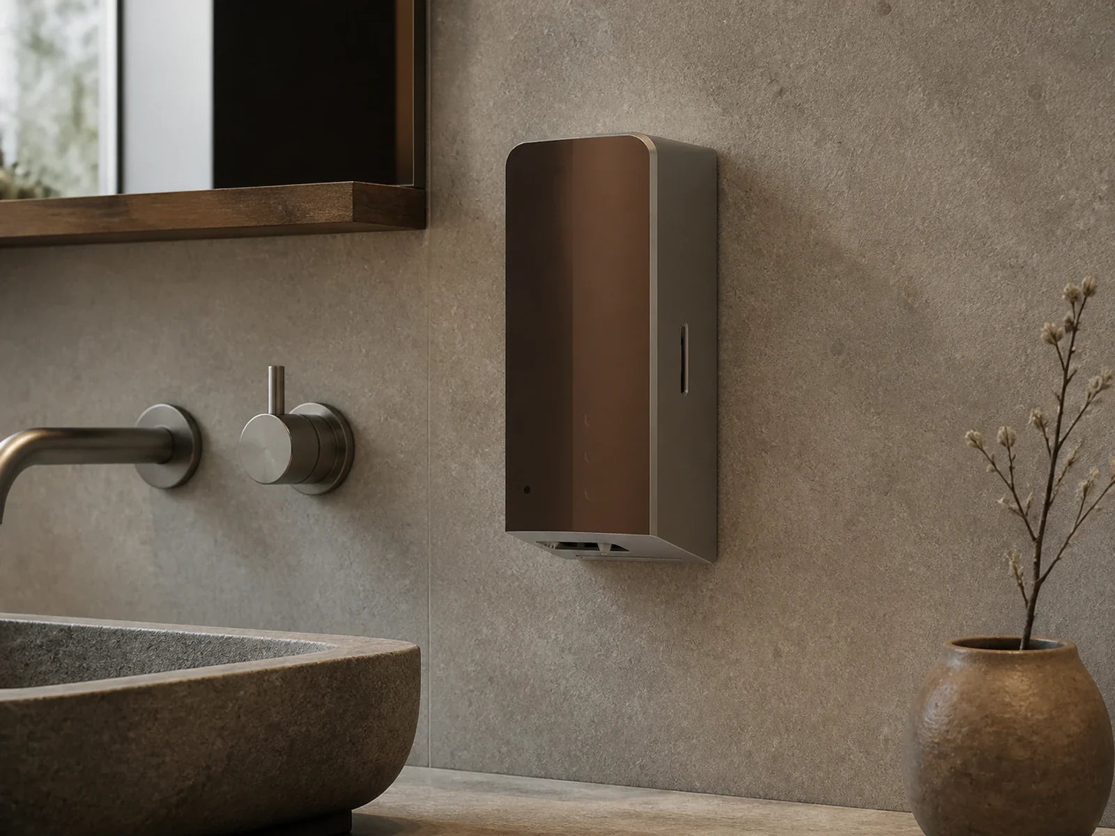 Nofer Soap Dispenser Wall Mount PVD BRONZE 1000ml Sensor 03039.CU