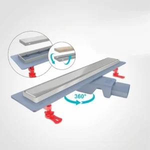 Long trap Valtemo cover for tile 360 moving outlet with wet dry metal frame 60 cm VLD-566320