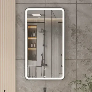 Mirror Empolo with lights rectangle black matte with metal frame 90*50cm MEL-35FL