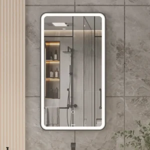 Mirror Empolo with lights rectangle black matte with metal frame 90*50cm MEL-35FL