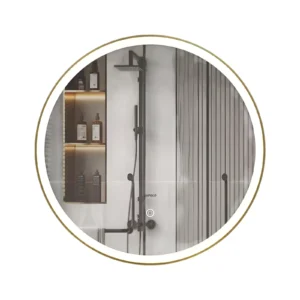 Зеркало Empolo с подсветкой в ​​круглой золотой раме 80 см MEL-5FL