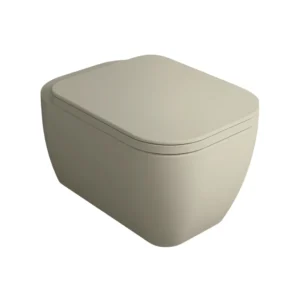 Wall mounted toilet Simas Henges Sabbia with mounting kit matt 55cm HE18&F85||SAB