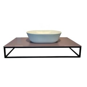 Ceramic shelf Simas Foriu Prugna with central hole matt bracket structure 100*51cm FO10&FOSS100||PRU