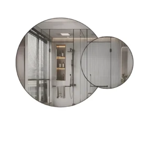 Mirror Empolo with lights round crossed with two black frame 110*145cm MEL-40FL