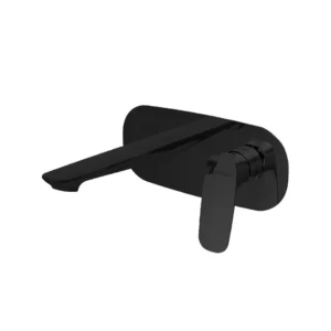 Built-in basin mixer Empolo Wall bracket with Switch DAVA with machined surface Black M37 1702CB