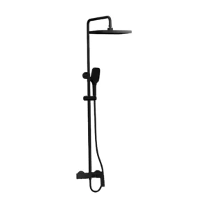 Shower system Empolo with shower head, hand shower, nozzle and mixer ARMAN with machined surface black  M38 3601CB
