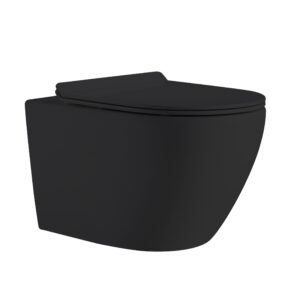 Wall-hung toilet Empolo with TORNADO flush with cover P outlet black matt 48.5*37*36.5cm MET102FMB