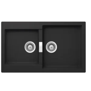 Кухонная мойка Shock PRIMUS N-200 Composite Quartz CRL Double Undermount NERO 86*50cm PRIN20001339360101