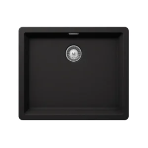 Кухонная мойка Shock BROOKLYN N-100L, композитный кварцевый CRL, одинарная, накладная, NERO, 55,6*45,6 см, BYKN100L013DEUE6101