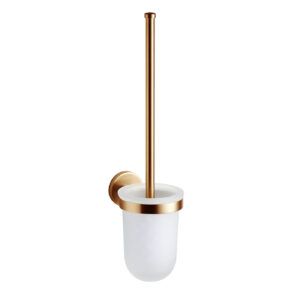 Gunon Toilet brush Wall mount With glass insert Brush. Rose gold 9.5*13.5*38cm L-7263QB