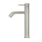 MB03XL.01 PVDBN Meir PVD Brushed Nickel Round Piccola Tall Basin Mixer Tap with 130mm Spout 2 800x