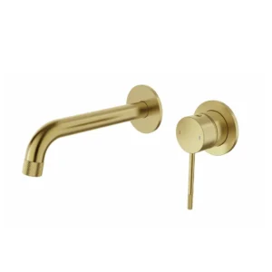 Gunon built-in basin mixer for 2-hole surface brushed gold External part L-4392 Internal L-4333-5