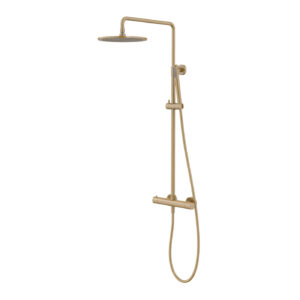 Gunon Shower system Thermostatic Round shower head and long hand shower Brushed rose-gold L-8190