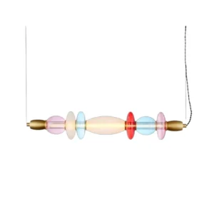Chandelier Elements Lightning Leonor Horizontal 8 Watt Rose Bleu Opaque Rouge Length 82.6 cm Width 15 cm 102051