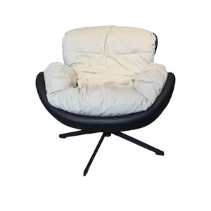 Reception chair Miago leather 4-corner fixed leg beige surface black base XS-071S||Beige