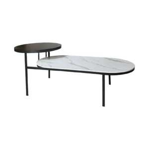 Reception table Miago white and gray melamine top with black metal frame 125*500*450cm (MFC)CT-74.M01