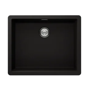 Кухонная мойка Shock BROOKLYN N-100L из композитного кварца CRL, встраиваемая под столешницу, NERO, 55,6*45,6 см, BYKN100X013DEUE6101