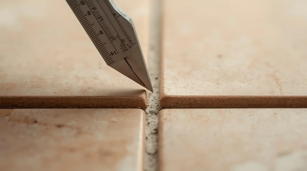 grout joint hiding tile caliber variation