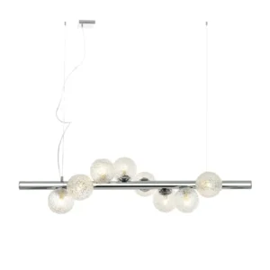 Chandelier Viokef Sylia Clear Glass Chrome 8Watt 100*150cm 4238900