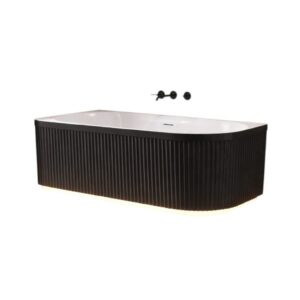 აბაზანა Alcoswell Rosery აკრილი კუთხის მარცხენა შიგნიდან თეთრი მატი გარედან შავი 170*80სმ ROS 17080LH-MW-BALCK